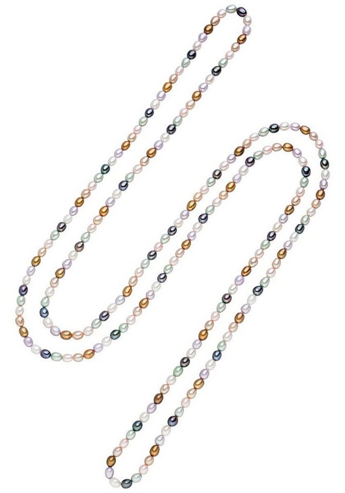 Firetti Perlenkette Schmuck Geschenk Halsschmuck Halskette Perle, zu Kleid,  Shirt, Jeans, Sneaker! Anlass Geburtstag Weihnachten, Kann durch die Länge  auch gewicktelt getragen werden