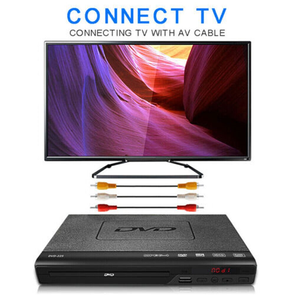 Toomoke DVD-Player mit USB, AV-Anschluss & Fernbedienung für Heimunterhaltung DVD-Player (720p, Anti-Skip-Schutz Progressive Scan A-B-Wiedergabeschleife)