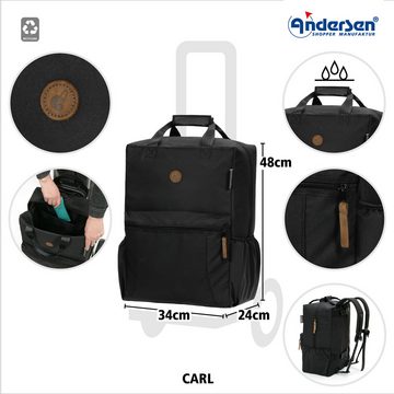Andersen Einkaufstrolley Royal Shopper Carl schwarz, klappbare Ladefläche, belastbar bis 50kg, wasserabweisend