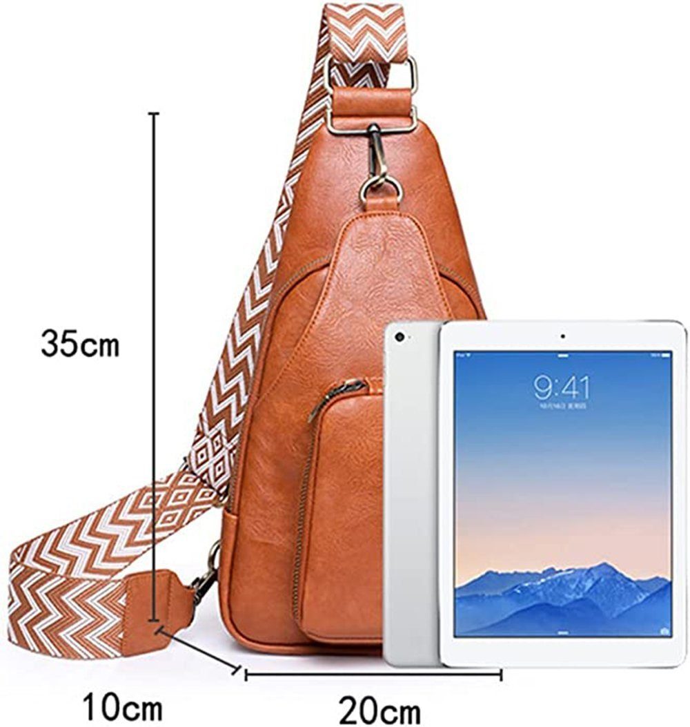 braun Boho Brusttasche Umh?ngetasche Sling Damen Bag Umhängetasche AUKUU Umh?ngetaschen