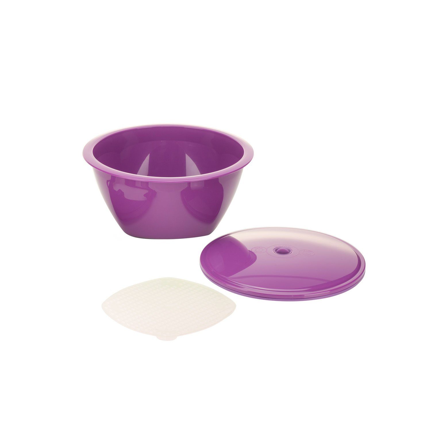 Börner Küchenmaschinenschüssel Multimaker - vollfarbig: Schüssel mit Frischhaltedeckel und Sieb Violett