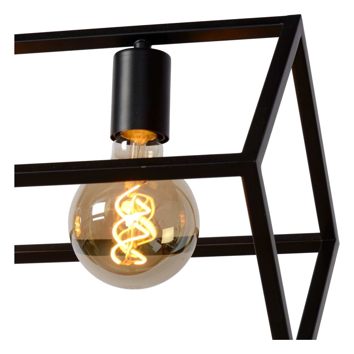 Licht-Erlebnisse Pendelleuchte NAVIR, ohne Leuchtmittel, Metall E27 H: max. 161 cm Schwarz 4-flammig länglich Retro