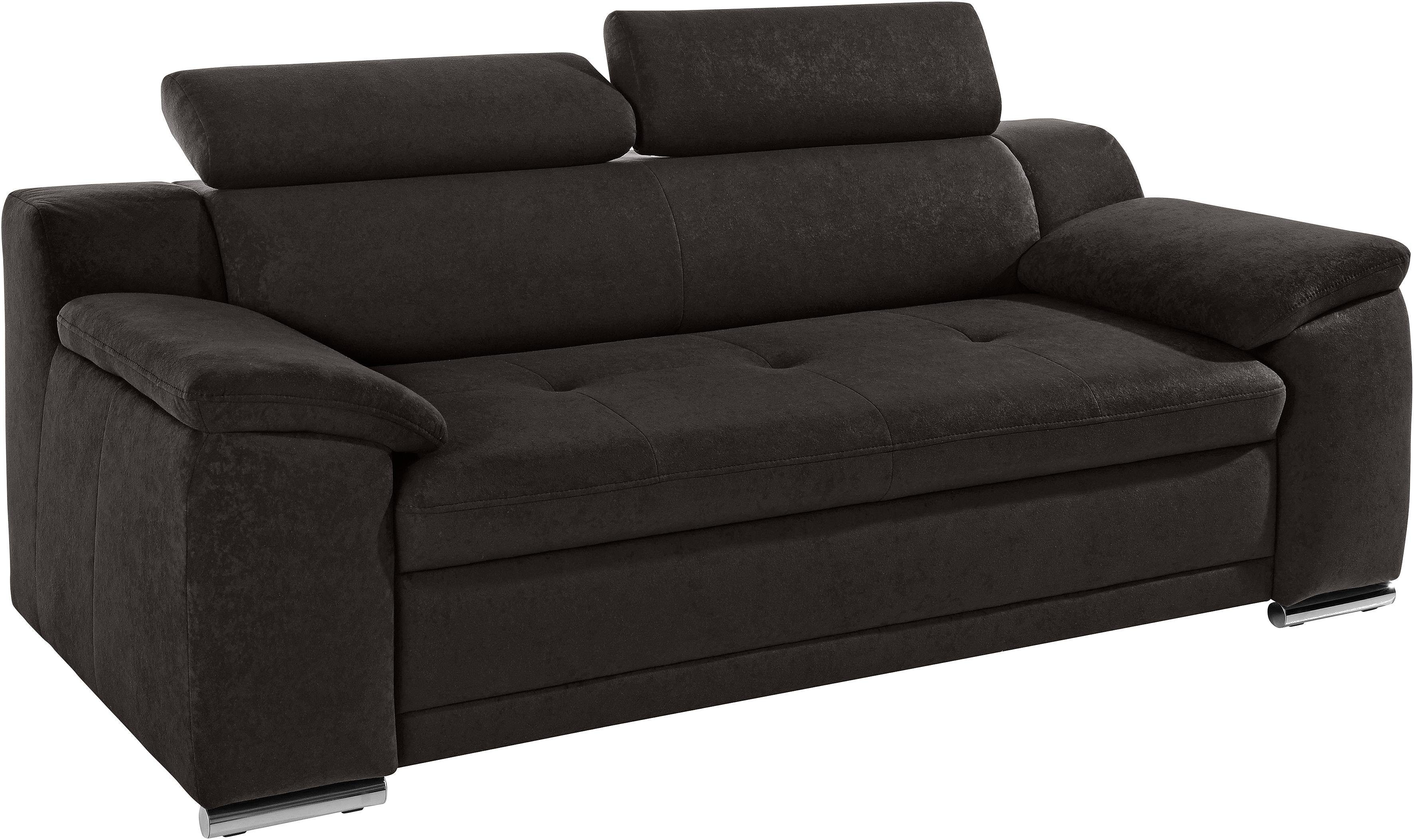 sit&more 3-Sitzer Andiamo, B: 200 cm, Kopfteilverstellung, Wellenunterfederung, Komfortable Sitzhöhe 43 cm, frei im Raum stellbar, modernes Design