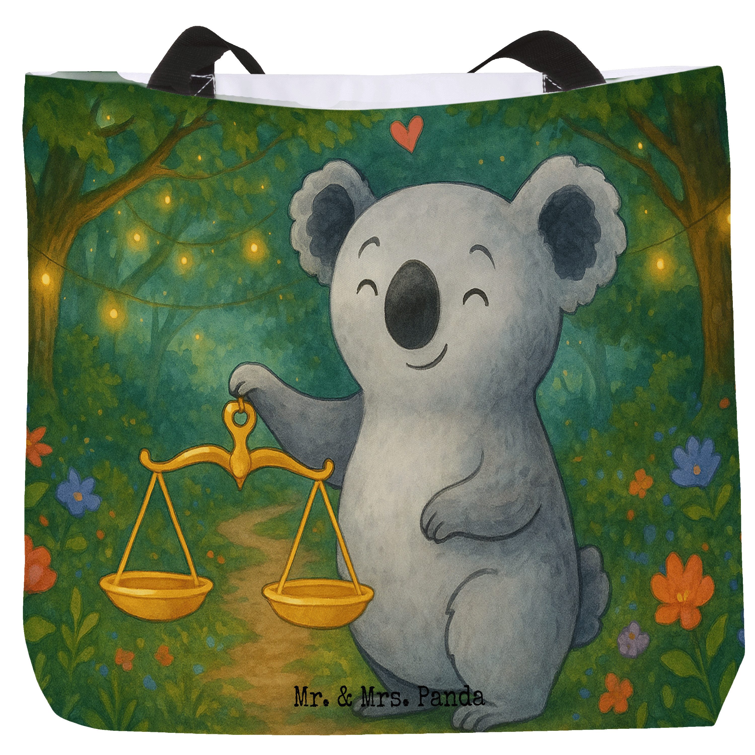 Shopper Waage Astrologie Design, Tote Bag, Weiß, Tasche, Tragetasche, Laptopt