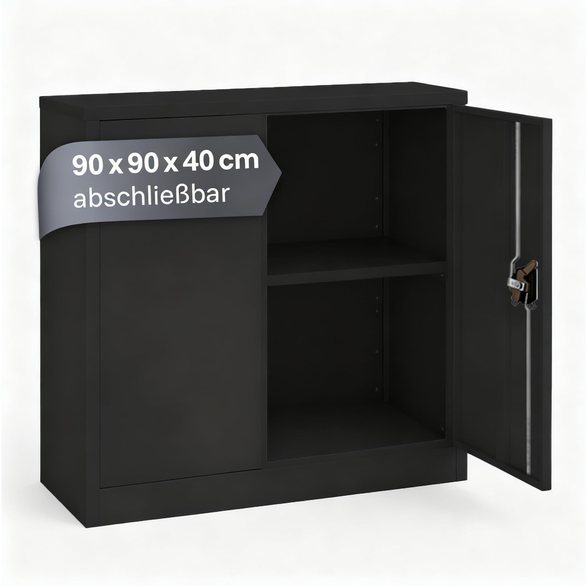 LagerZwei Aktenschrank Stahlschrank 90 x 90 x 40 cm abschließbar