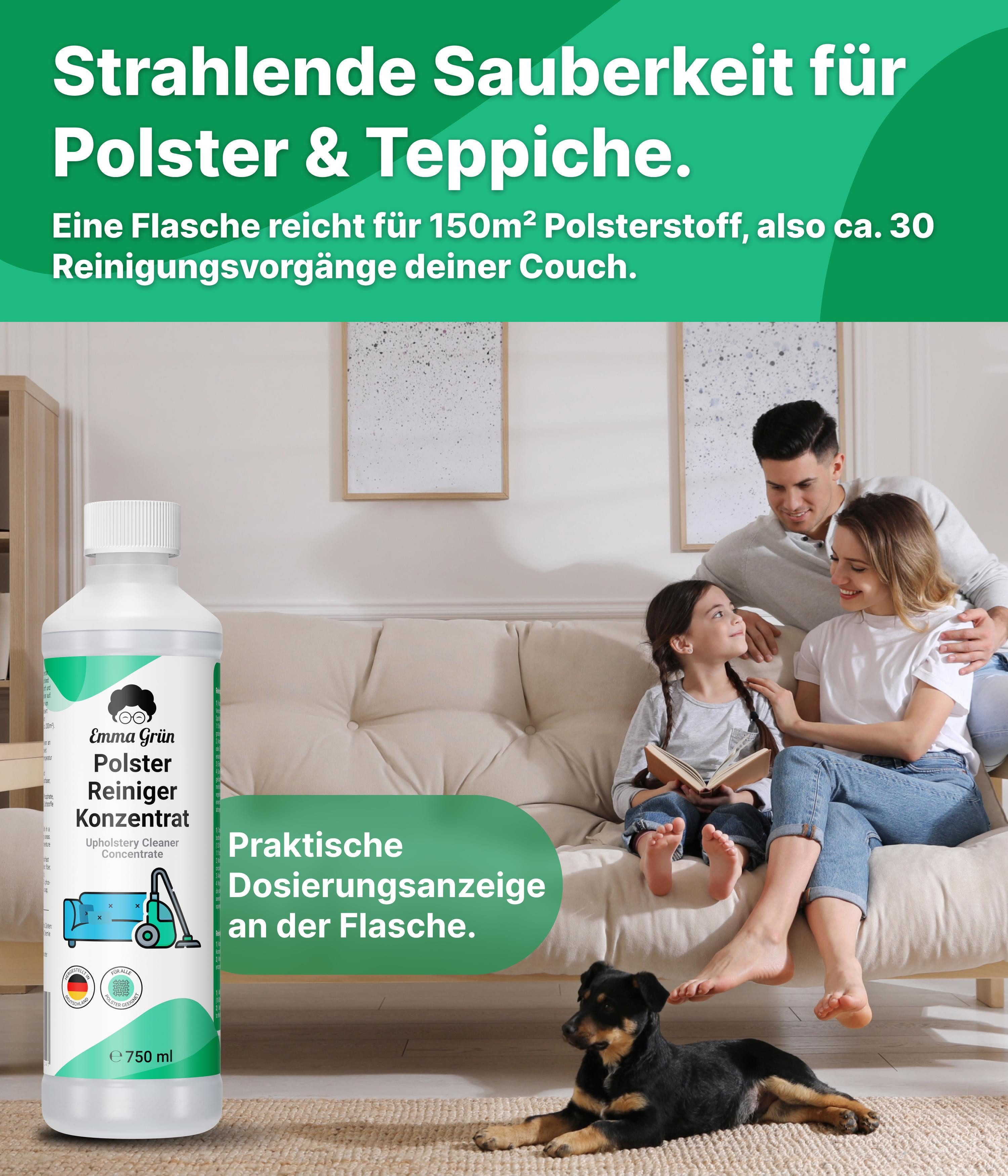 Emma Grün Sofa Reiniger Konzentrat Polsterreiniger (1x Polster Konzentrat 750 ml, 2x Polster Konzentrat 750 ml, 5x Polster Konzentrat 750 ml)