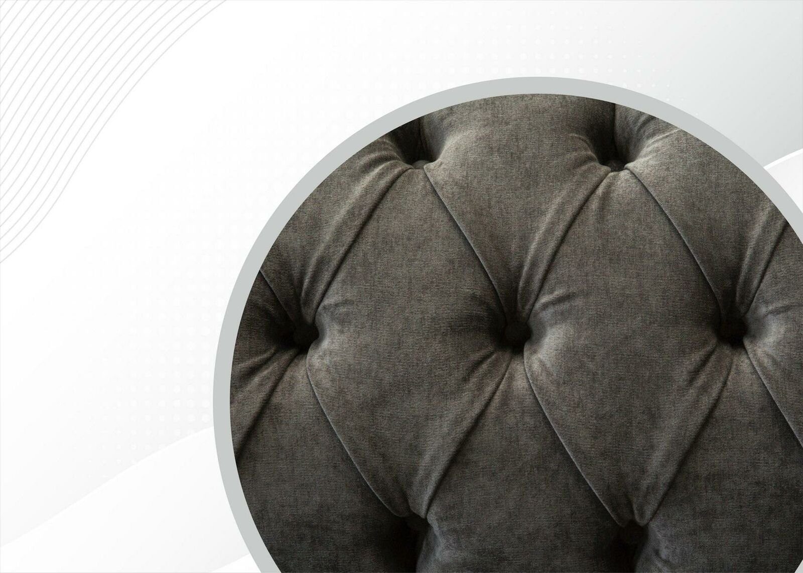 JVmoebel Chesterfield-Sofa, Klassische Chesterfield Grau Couchen Luxus Sofa Sofas Design Polster