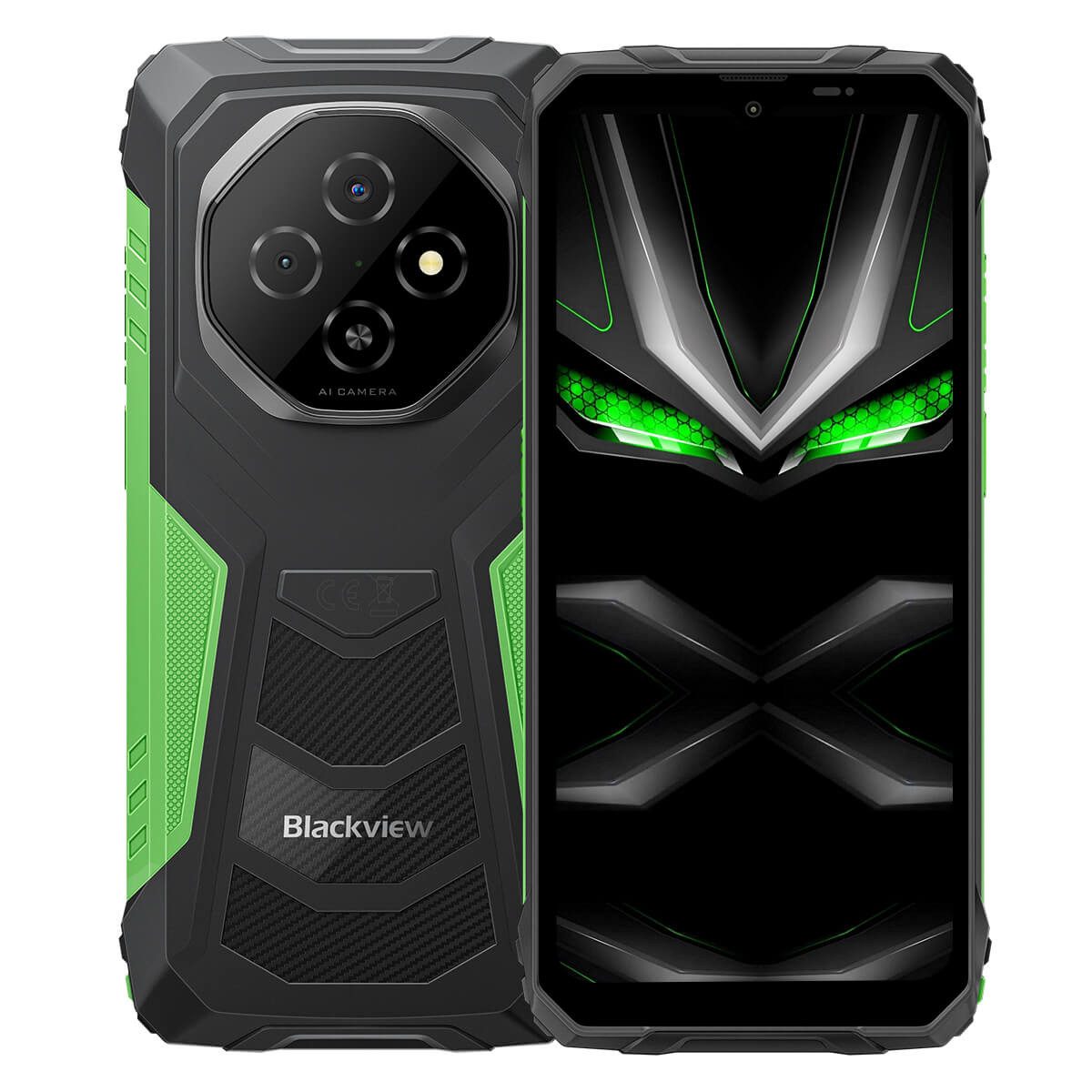 blackview Outdoor Smartphone FORT 1 – 6,56" HD+, Dual-Kamera, 10000 mAh Akku Handy (16.66 cm/6.56 Zoll, 128 GB Speicherplatz, 16 MP Kamera, Seitlicher Fingerabdruck, NFC, FM-Radio, OTG, RGB LED, AI-Kamera)