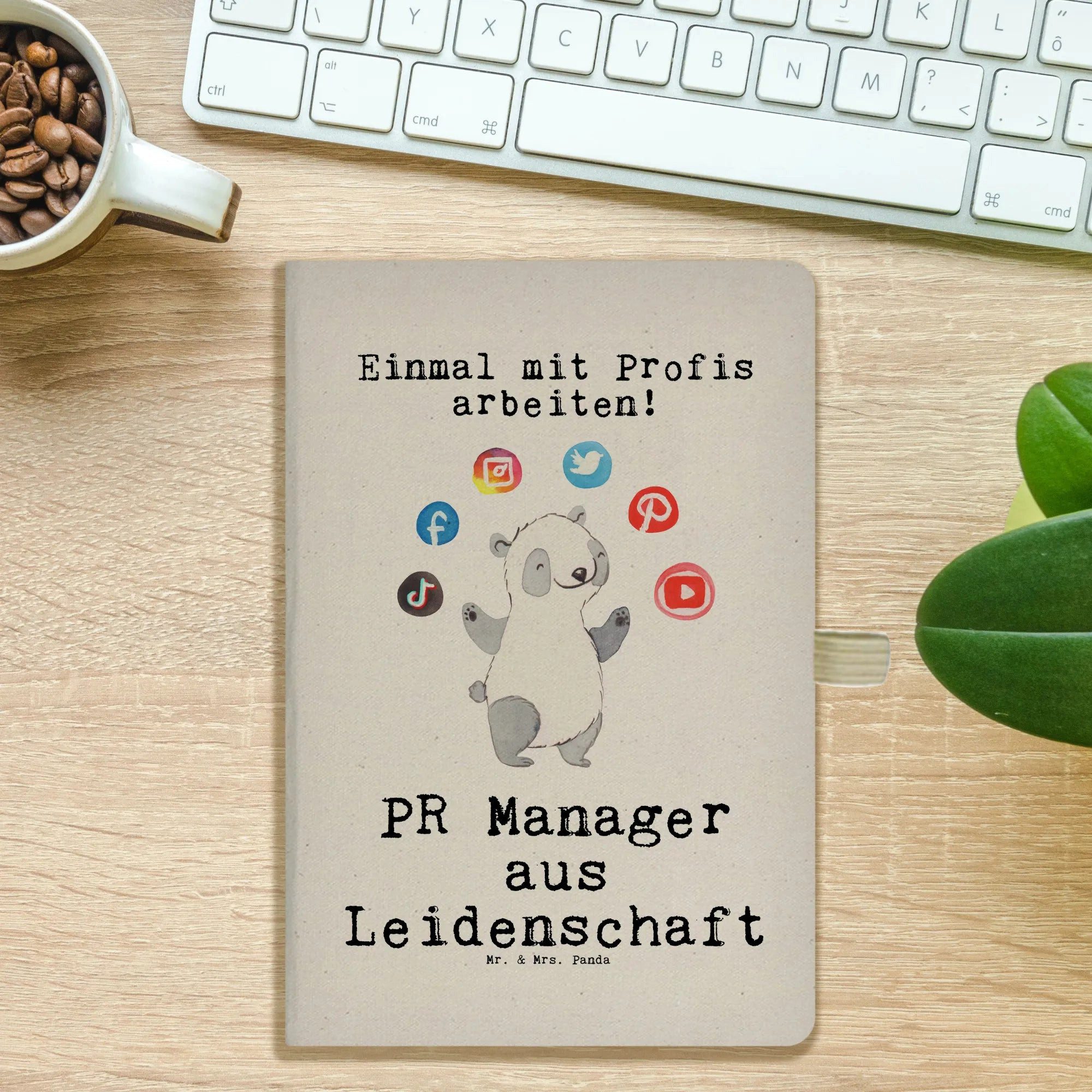Thumbnail - Mr. & Mrs. Panda Notizbuch PR Manager Leidenschaft - Transparent - Geschenk, A5 Planer, A5 Notiz Mr. & Mrs. Panda, Inspi...