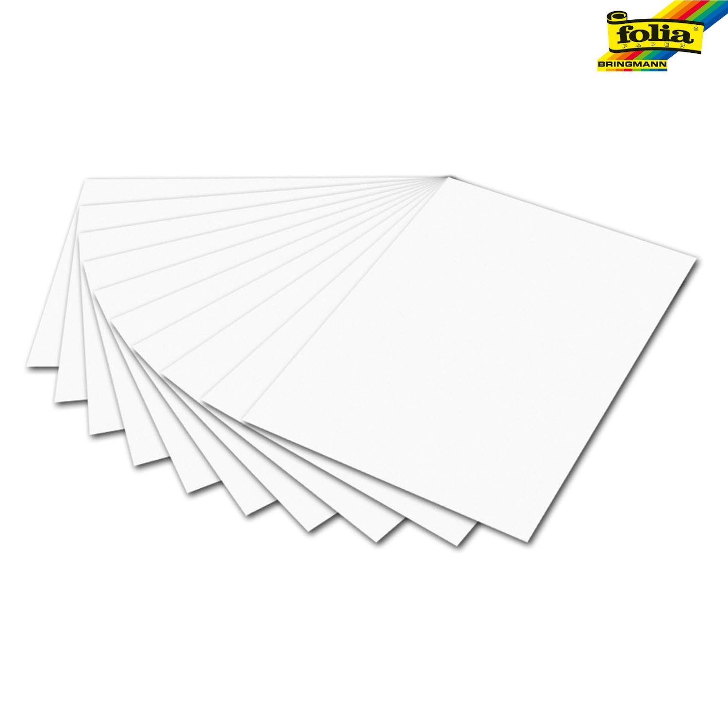 Folia Bastelkartonpapier folia Fotokarton, 100 x 70 cm, 300 g/qm weiß, DIN B1