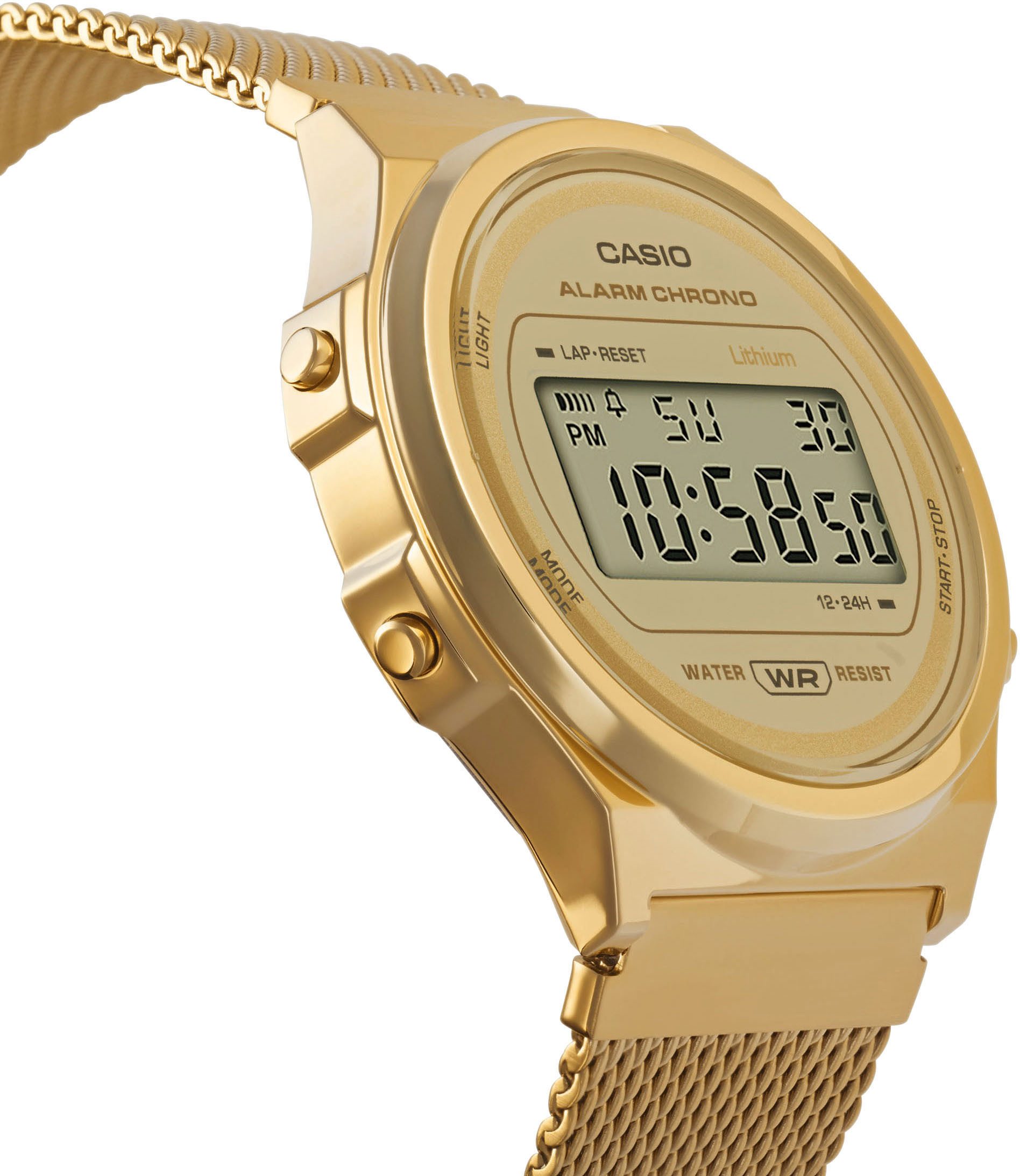 CASIO VINTAGE Chronograph A171WEMG-9AEF, Quarzuhr, Armbanduhr,Damenuhr,Herrenuhr, Digitialuhr, Edelstahlarmband