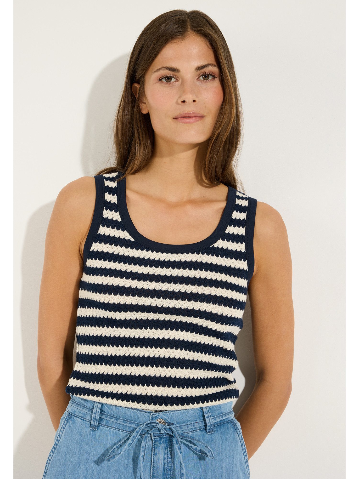 MORE&MORE Shirttop schmales Tank-Top, gestreift