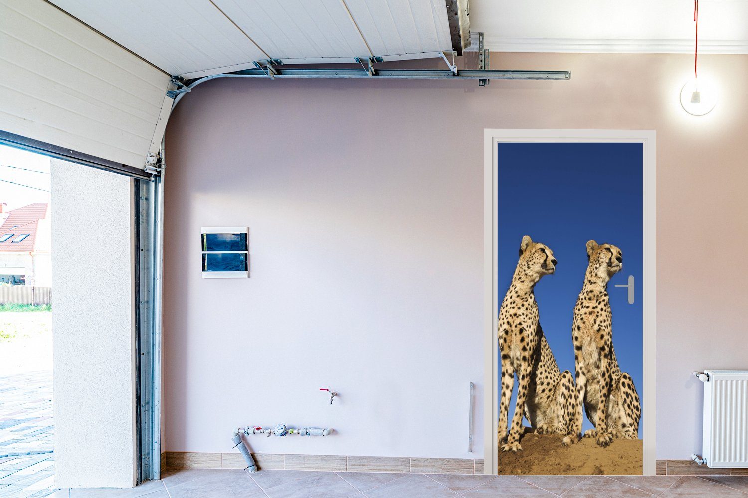 MuchoWow Türtapete Wilde Geparden, für Türaufkleber, Tür, (1 75x205 Fototapete Matt, St), cm bedruckt