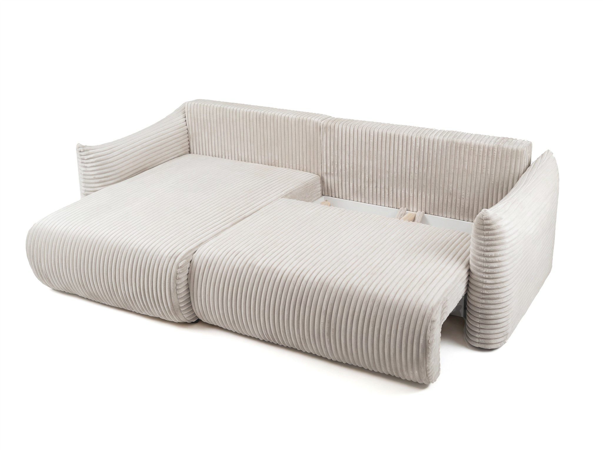 Fun Möbel Ecksofa Schlafsofa MAILAND mit Ottomane in Stoff Tilia, mit Bettkasten, Ottomane Links oder Rechts