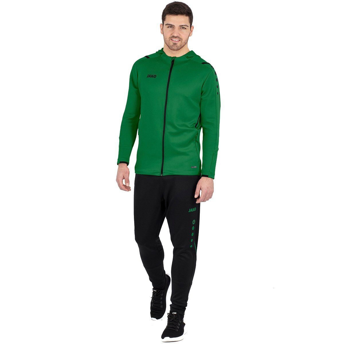 Trainingsanzug Challenge mit Kapuze (Jacke und Hose) grün/schwarz Herren