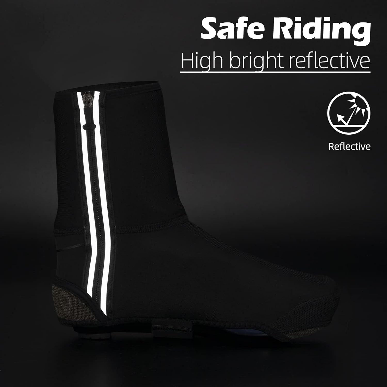 ROCKBROS Fahrrad-Überschuh wasserdicht & winddicht (Schuhabdeckung verdickt, Überschuhe Fahrrad Shoecover Überzieher für Radsport Rennrad MTB Abdeckung Windfest – Bild 5 von 5