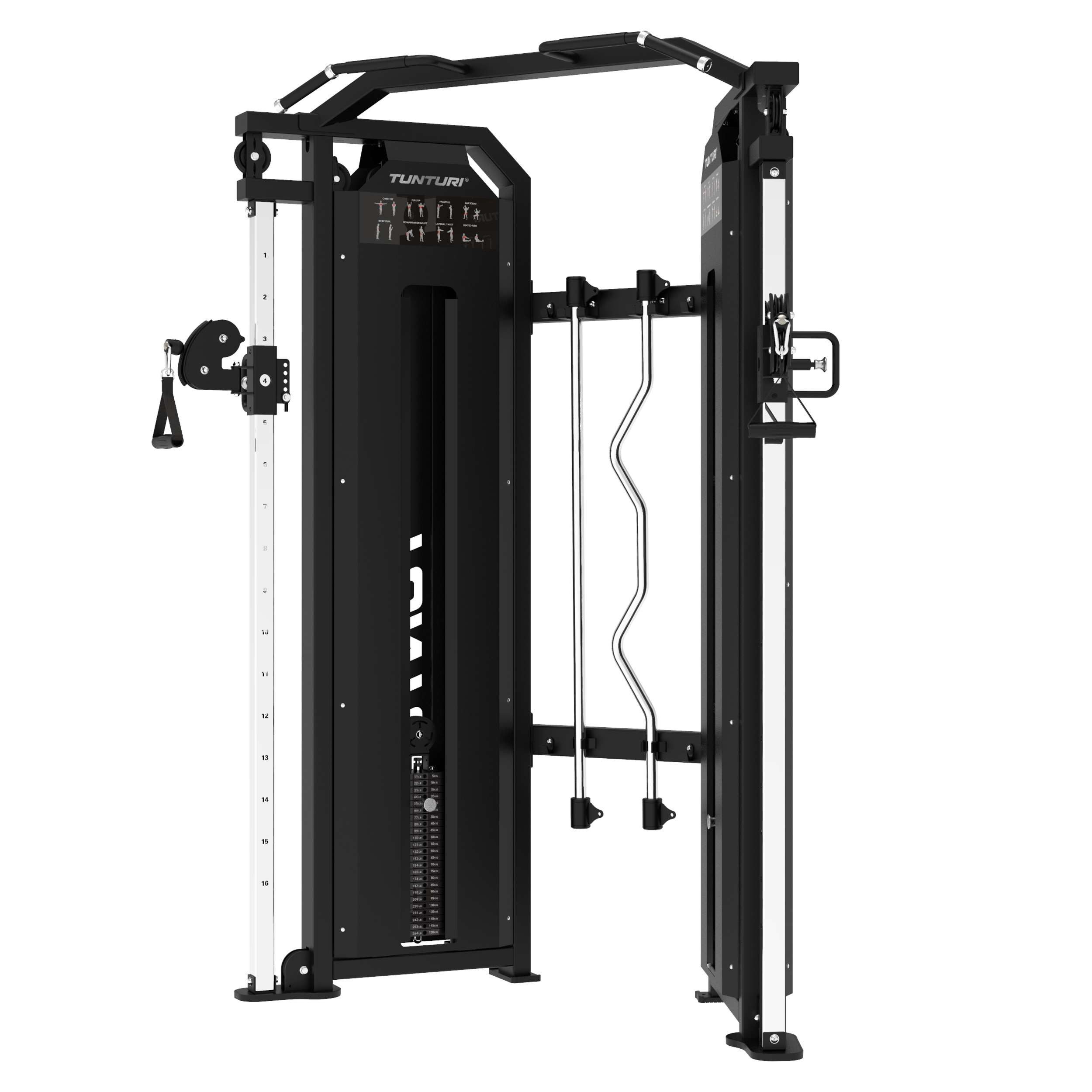 Tunturi Kraftstation Functional Trainer, Fitnessgerät, Ganzkörpertraining, 200 kg Gewichtsb