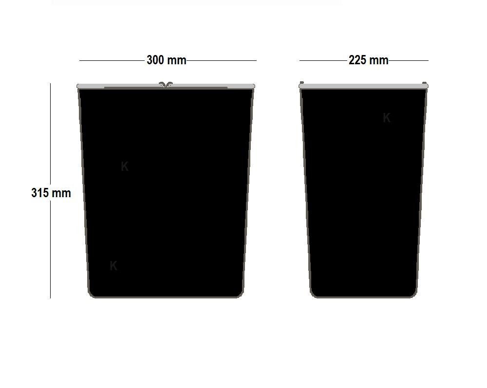 EKOTECH Einbaumülleimer Ekotech Ersatzeimer Aladin Ekko 2 x 16 L schwarz Doppelhenkel – Bild 3 von 4