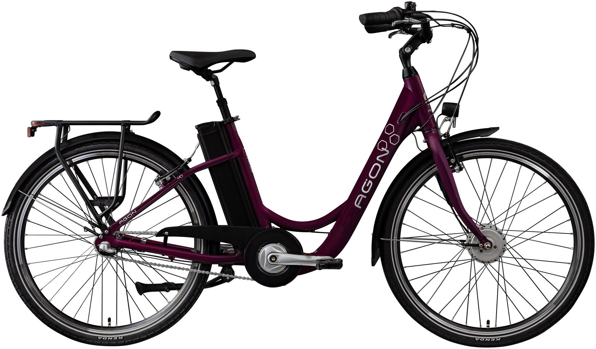 AGON E-Bike Cityrad Axis, 3 Gang, Nabenschaltung, Frontmotor, 374 Wh, Pedelec, Elektrofahrrad für Damen u. Herren