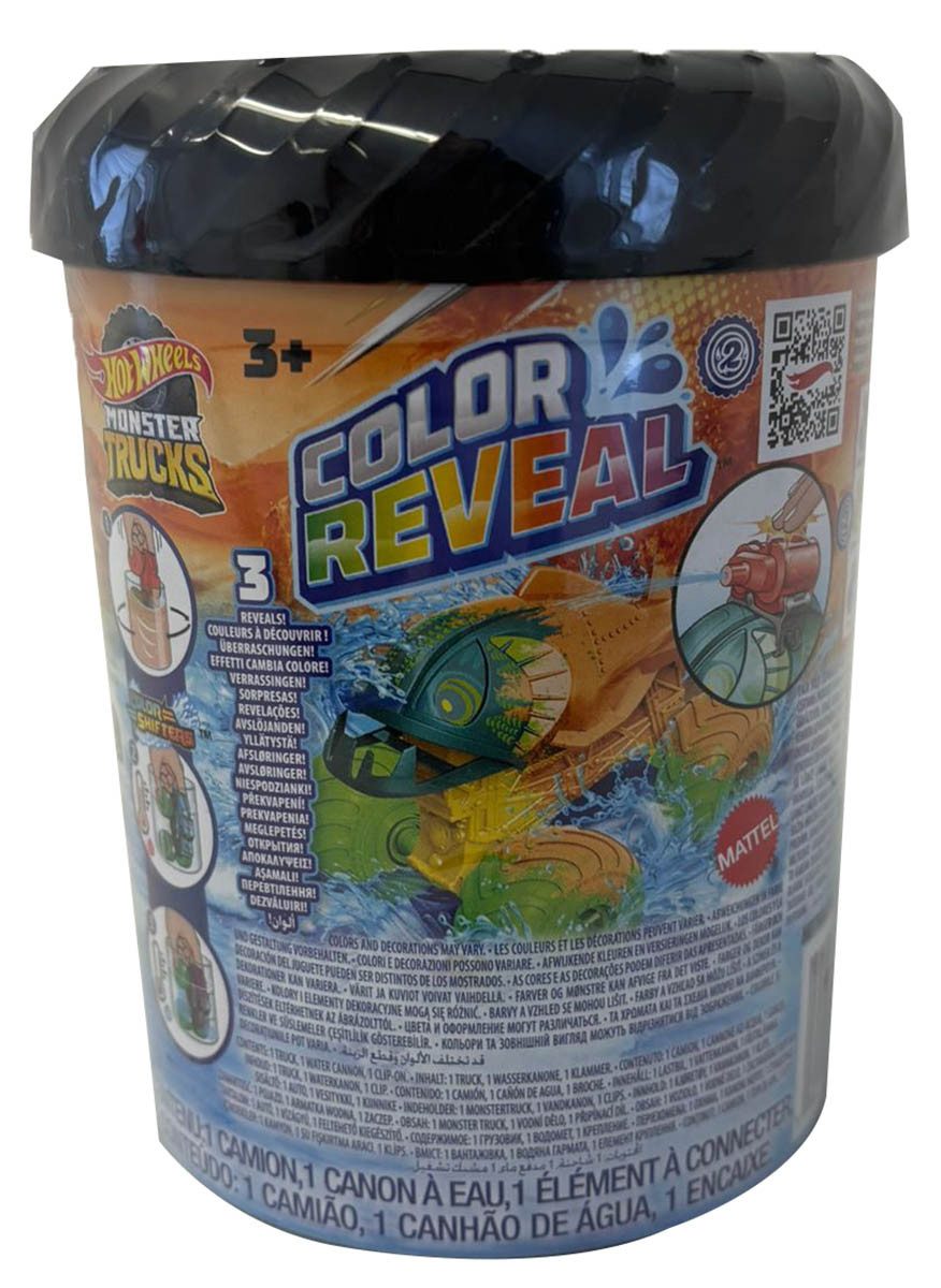 Hot Wheels Spielzeug-Monstertruck Hot Wheels Monster Trucks Color Reveal mit Farbwechseleffekt in warmem, (Monster-Truck)
