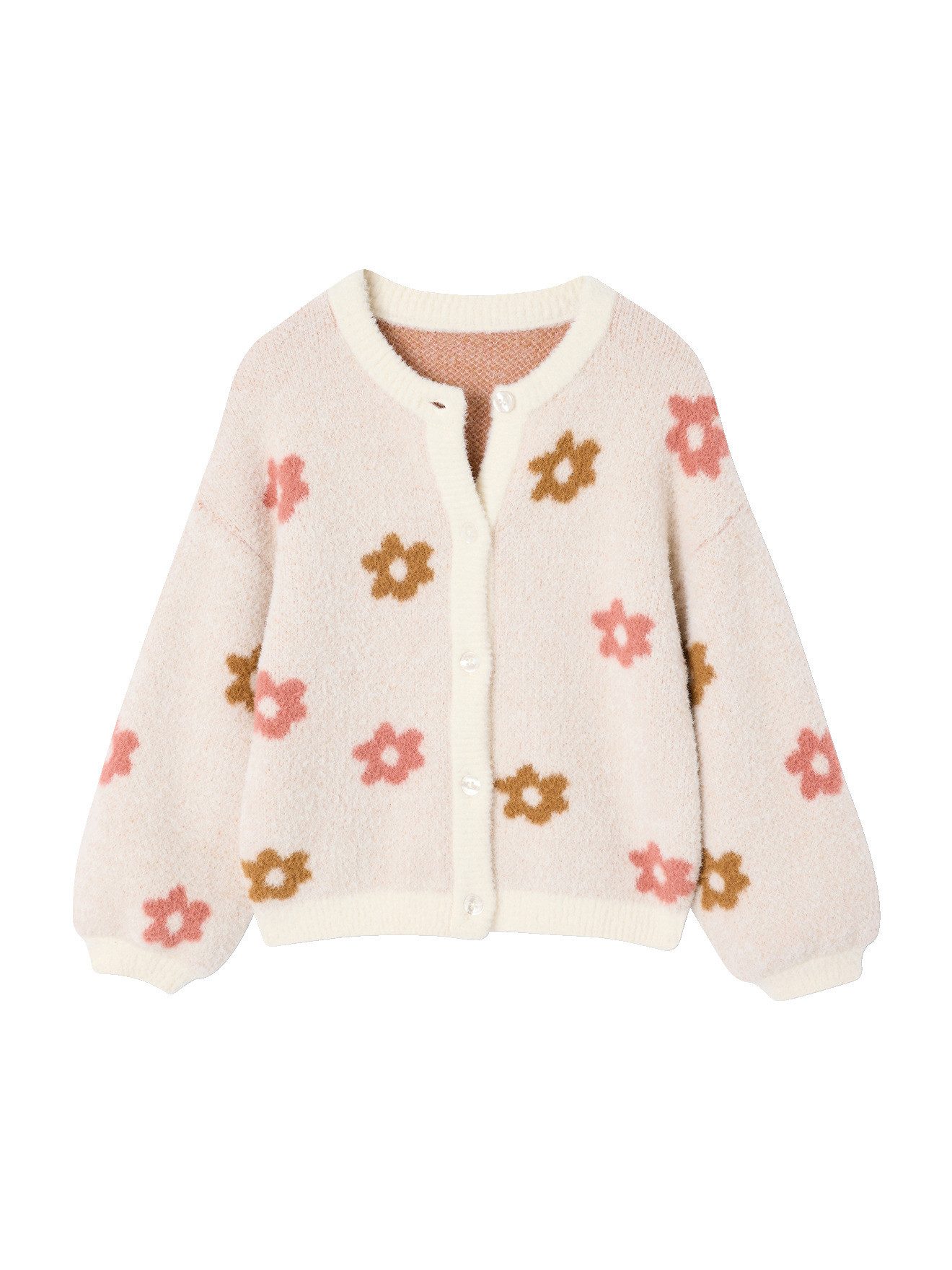 vertbaudet Strickjacke Flauschige Mädchen Strickjacke mit Tiermotiven