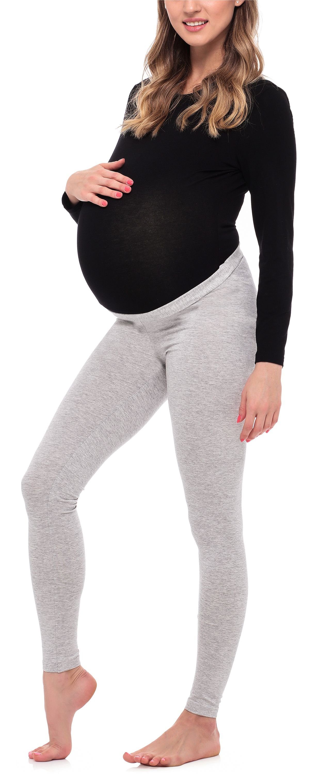 Be Mammy Umstandsleggings Lange Umstandsleggings aus Viskose BE20-253 (1-tlg) elastischer Bund