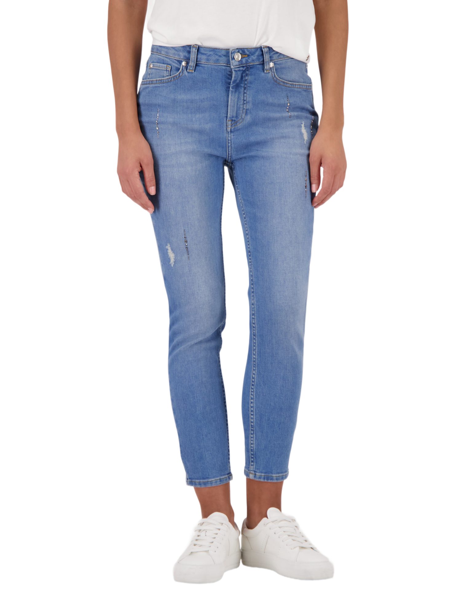 Monari 5-Pocket-Jeans blau,Casual,Baumwolle,Unifarben,Slim Fit,Mittel