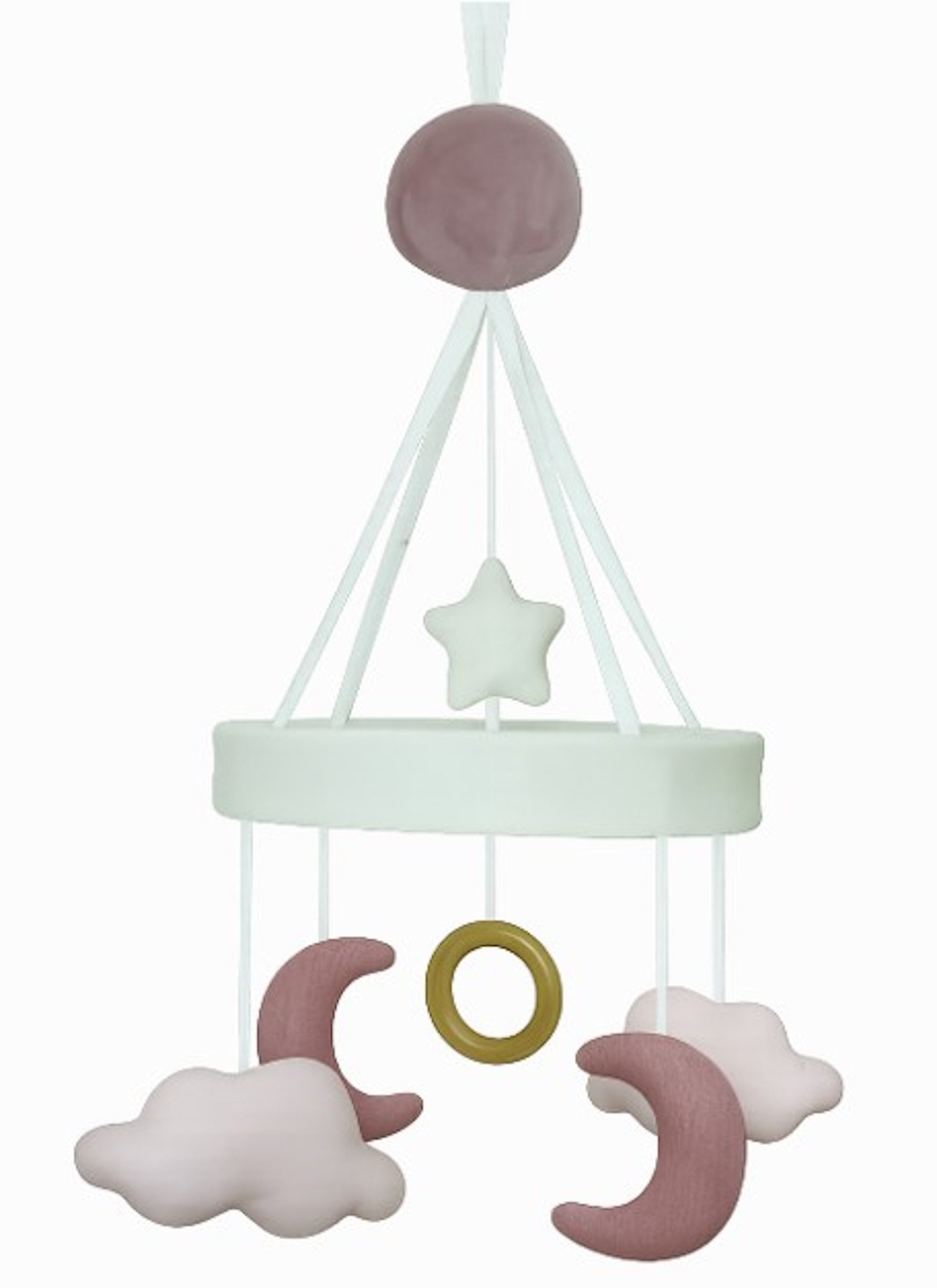 JaBaDaBaDo Mobile Musikmobile Mond und Wolken pink
