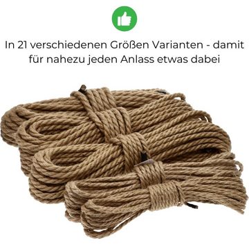 GarPet Hanfseil Tauwerk Juteseil Hanf Tau Seil Deko Garten Boot 8mm 10 Meter Seil