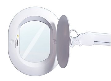 Lumeno Lupenlampe 861XGR Lupenleuchte mit ovaler Echtglaslinse kristallklar, LED fest integriert, Kaltweiß, 6500 K