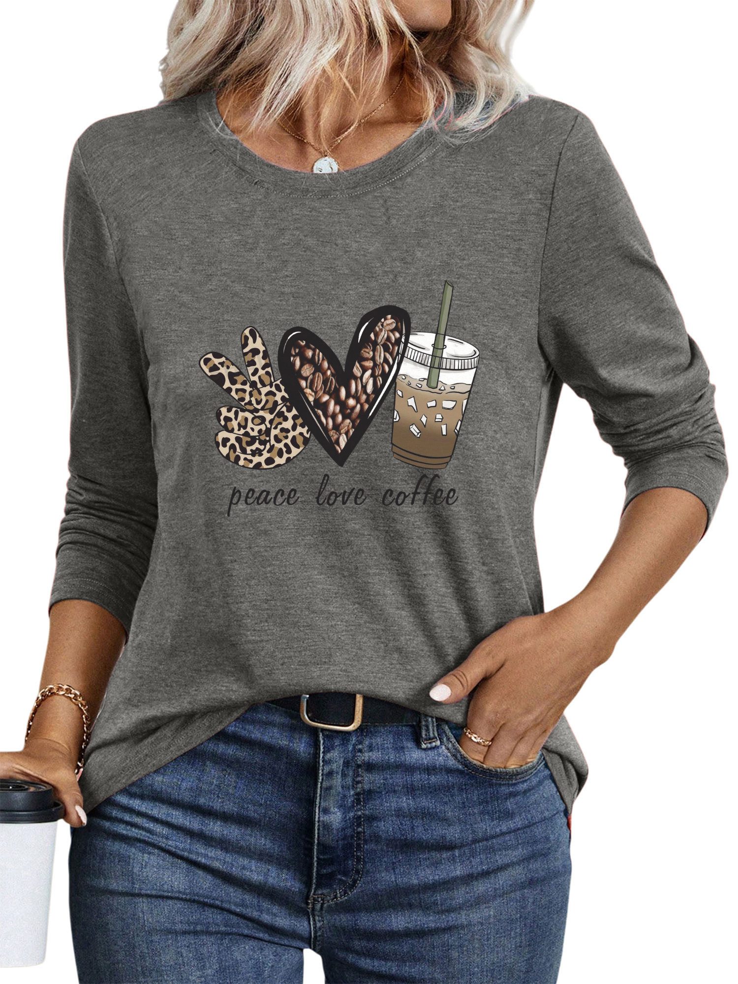 PYLIKE Longsleeve Shirts Damen Casual Liebe Ausgefallene bequemes Langarmsh günstig online kaufen