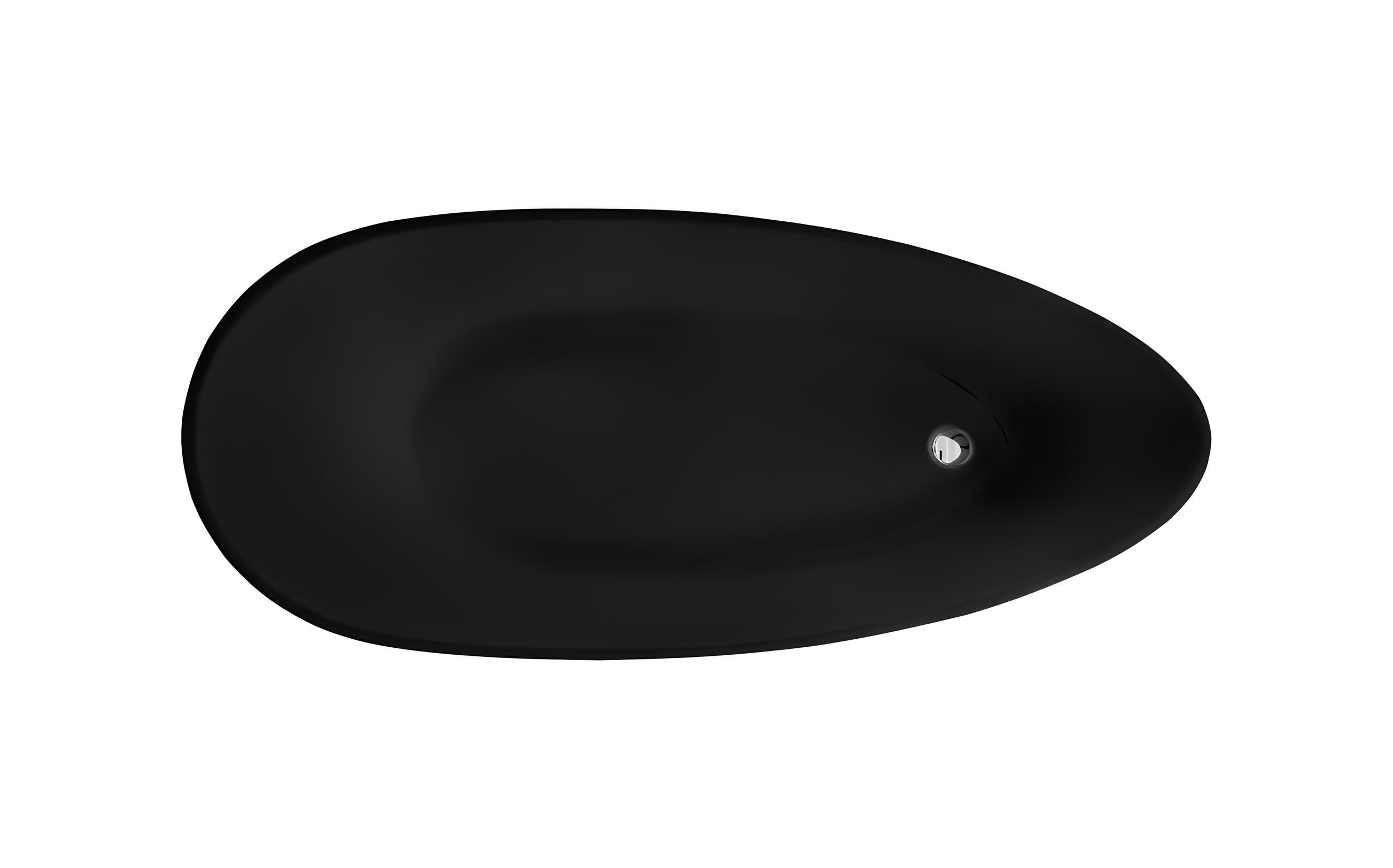 Xlmoebel Badewanne Freistehende Badewanne in Schwarz mit elegantem Design, Hergestellt in Europa