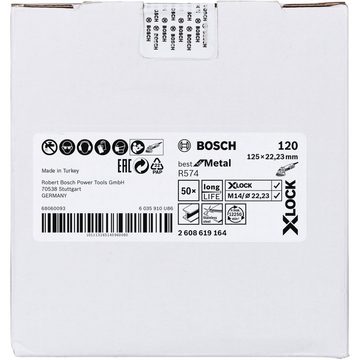 BOSCH Schleifscheibe X-LOCK Fiberschleifscheibe R574 Best for Metal, Ø 125mm, K120