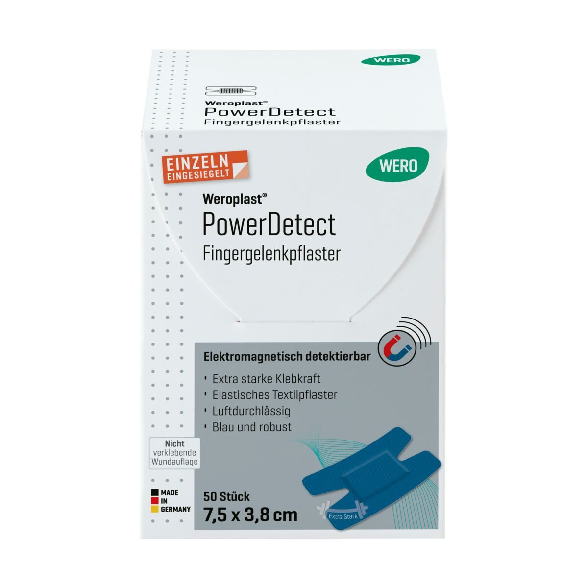 Weroplast® Wundpflaster Weroplast PowerDetect Fingergelenkpflaster (50 St), Fingergelenkpflaster