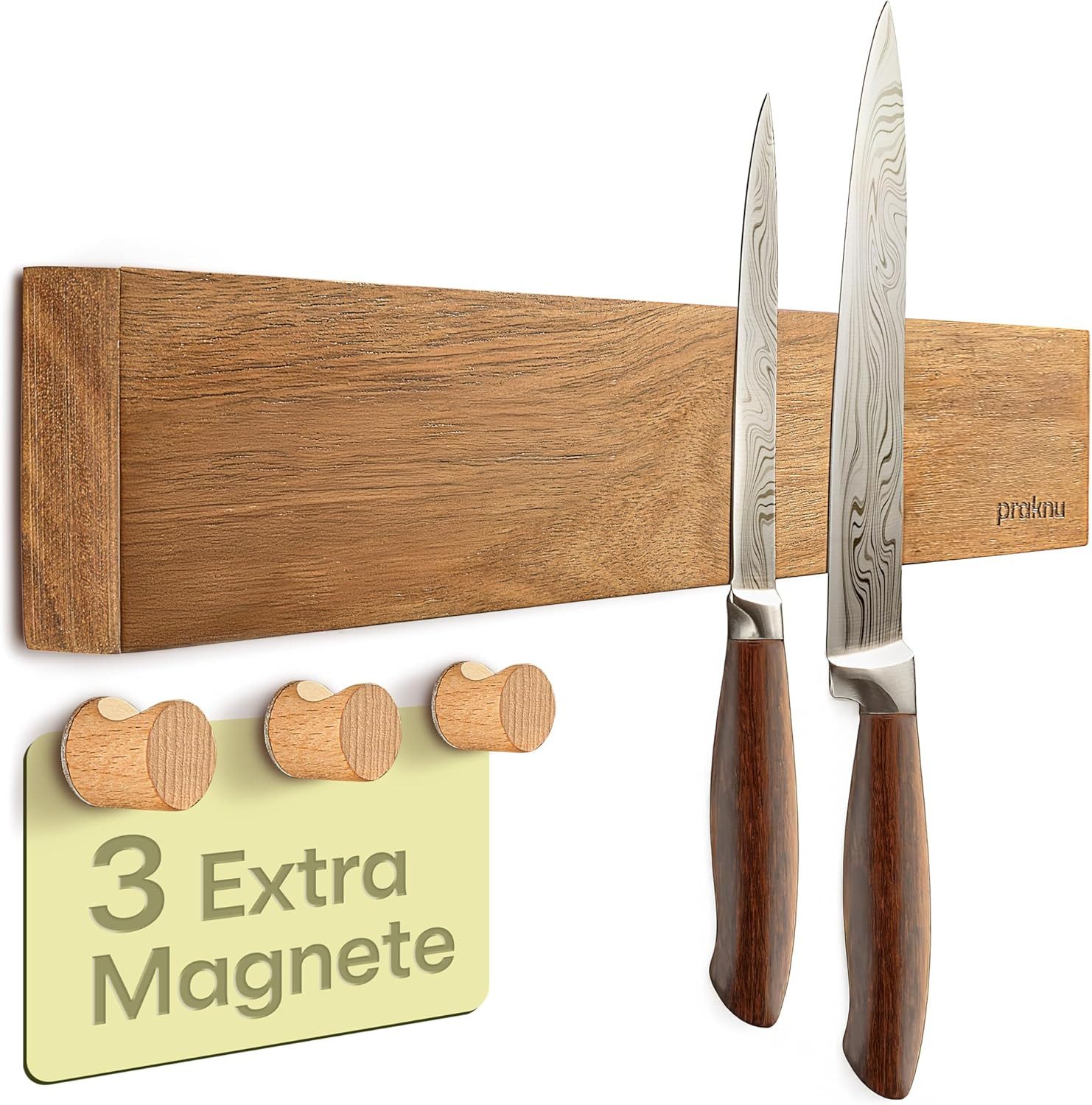 Praknu Wand-Magnet Messer-Leiste Magnetleiste Messer selbstklebend 40 cm