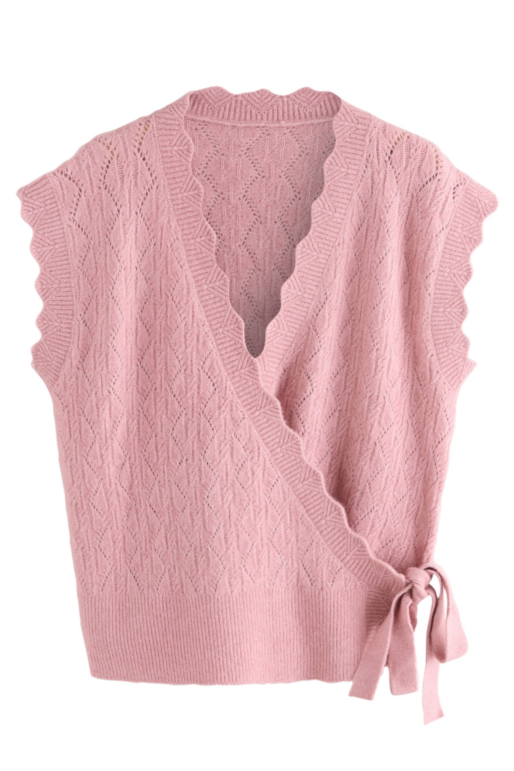 Stricktop Gestricktes Tanktop im Wickeldesign