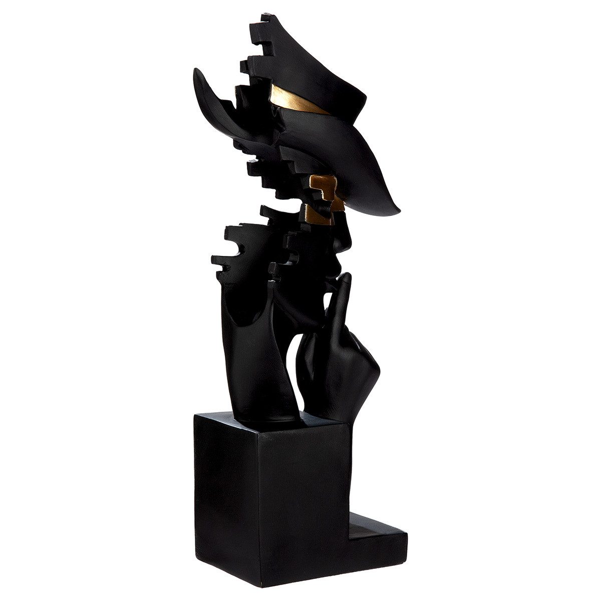 MF Skulptur Deko Skulptur Mystique Noir Kopf Figur modern schwarz gold (1 St) – Bild 4 von 5