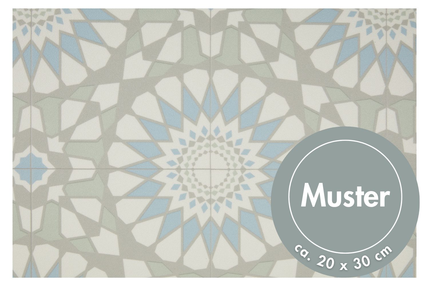 misento Vinylboden Arctic in Boho Fliesenoptik, für Feuchtraum- und Privatbereiche, PVC Bodenbelag Meterware 200/400 cm Breite, 2,8 mm Stärke