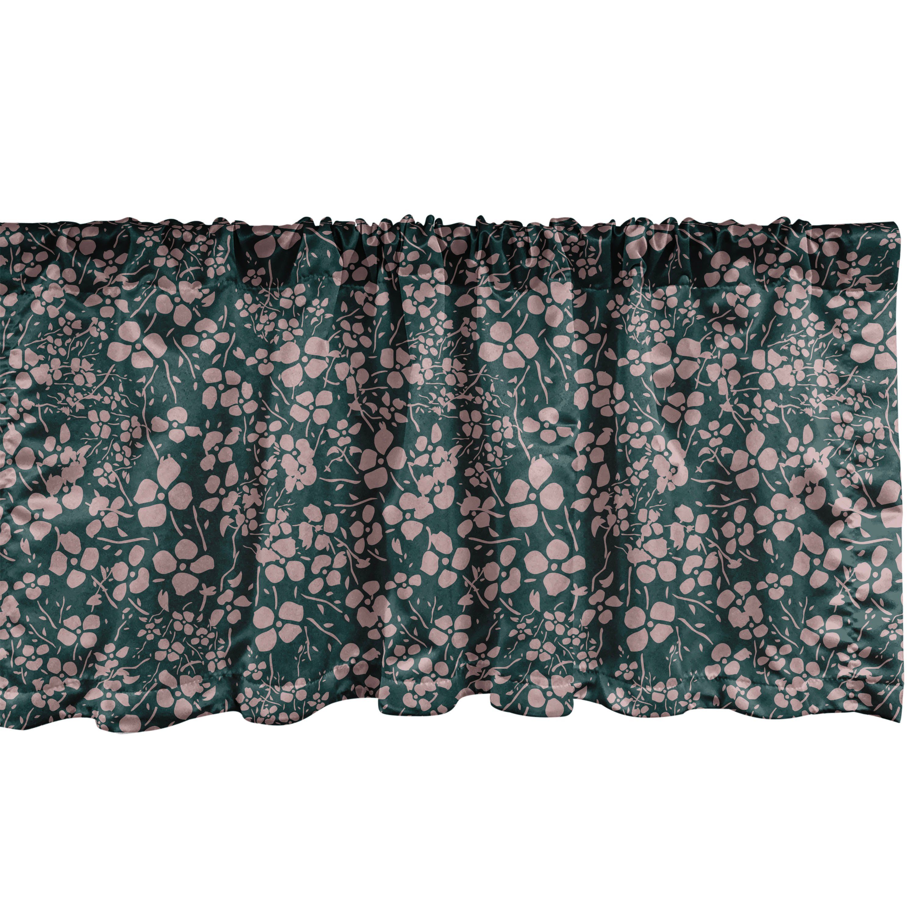 Scheibengardine Vorhang Volant für Küche Schlafzimmer Dekor mit Stangentasche, Abakuhaus, Microfaser, Blumen Bicolor Spring Meadow Flora