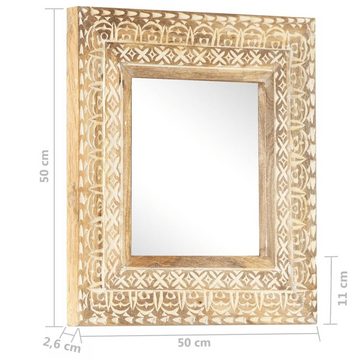 vidaXL Spiegel Wandspiegel Dekoration eckig Spiegel Handgeschnitzt 50x50x2,6 cm Massi