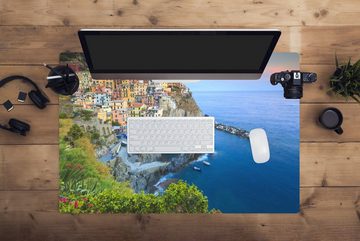 MuchoWow Gaming Mauspad Beleuchtetes Dorf Manarola in den Cinque Terre (1-St), Büro für Tastatur und Maus, Mousepad Gaming, 90x60 cm, XXL, Großes