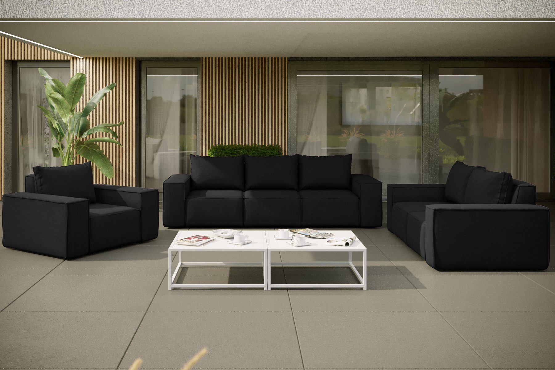 Fun Möbel Gartenlounge-Set Gartenmöbel-Set GARDENT 3er-2er-1er, günstig online kaufen