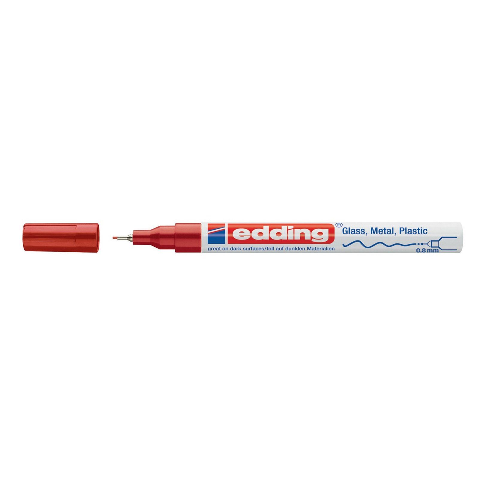 edding Marker Glanzlack-Marker 0,8 mm edding 780, (Stück, 1-tlg), Lackstift Permanentmarker Rot