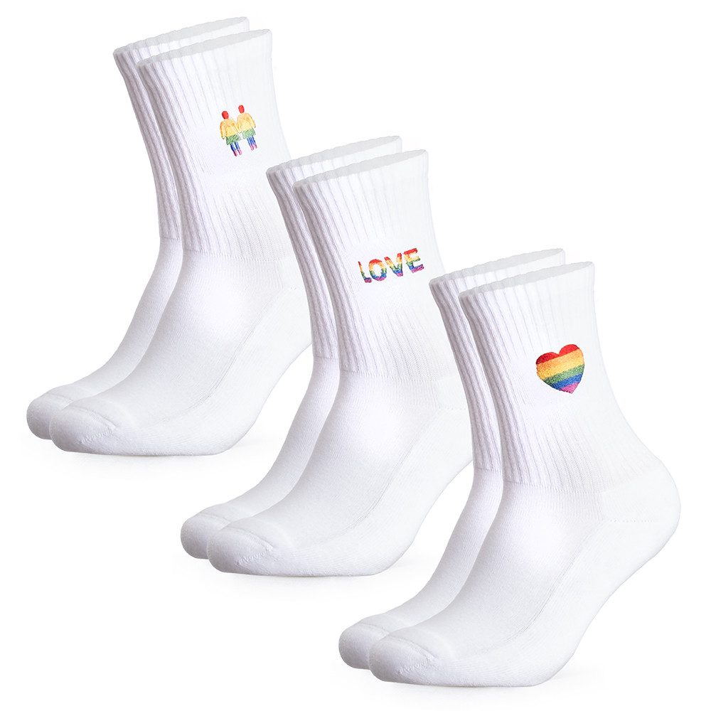 OCCULTO Tennissocken Herren & Damen LGBTQ Tennissocken 3er Pack (Modell: Pride) (3-Paar)