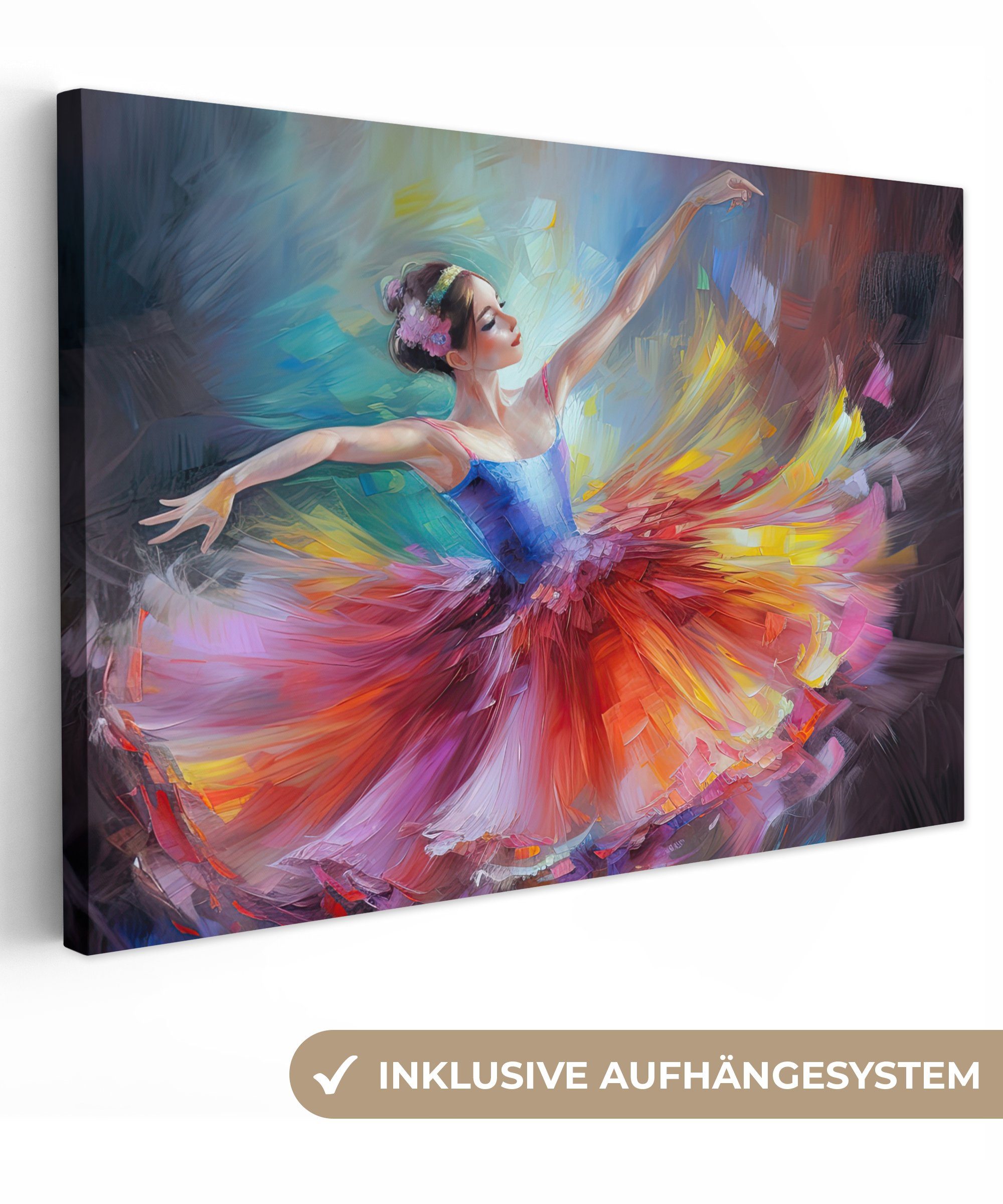 OneMillionCanvasses® Leinwandbild Malerei - Ölfarbe - Tanz - Ballerina, Fot günstig online kaufen