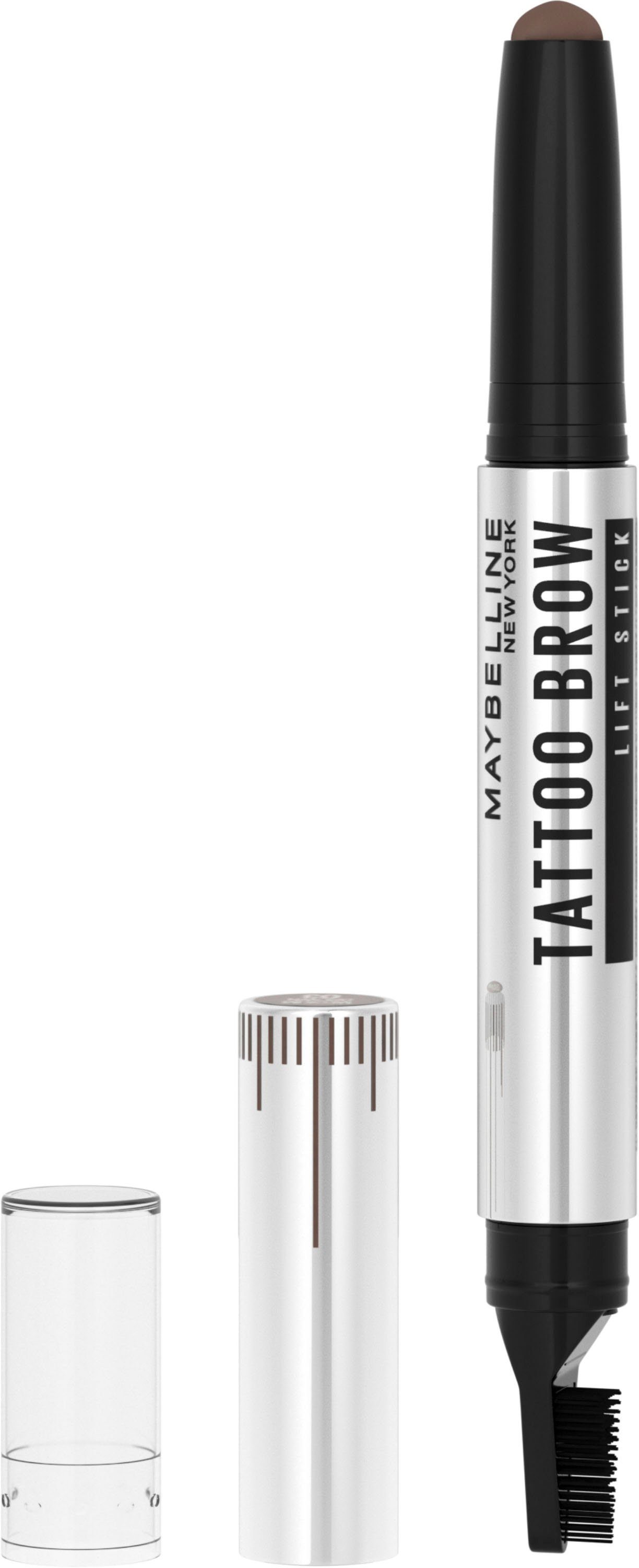 MAYBELLINE NEW YORK Augenbrauen-Gel Tattoo Brown 3 Augen-Make-Up Brow Lift, mit 2-1 Lifter-Bürste, Wachs und Medium