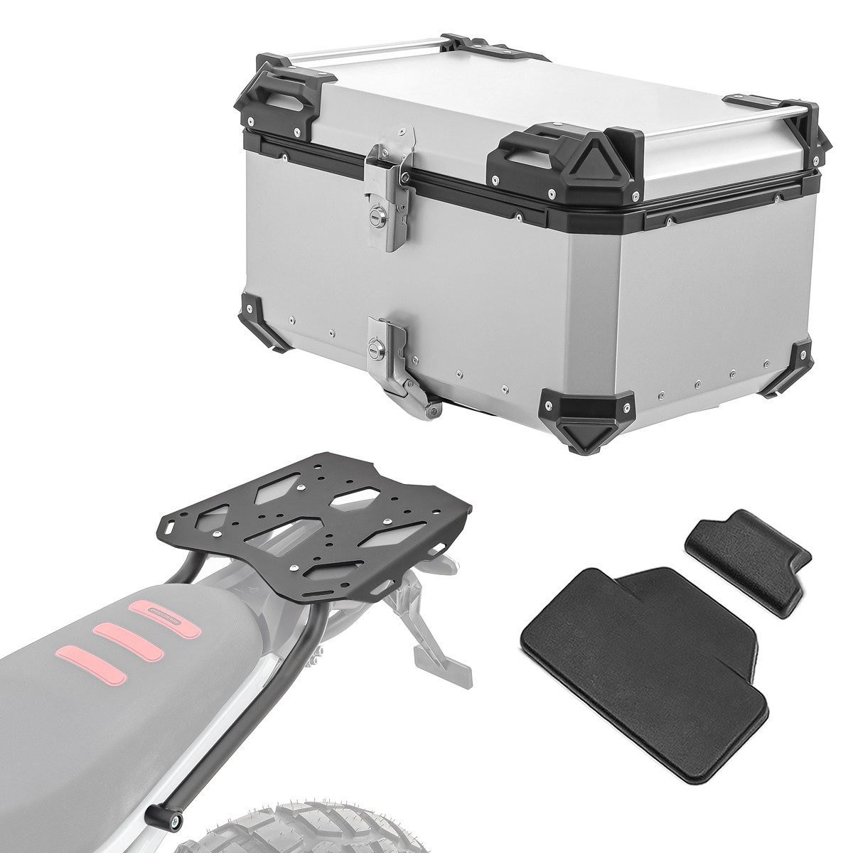 Bagtecs Topcase Set Alu Topcase + Gepäckbrücke passend für BMW F 900 GS 24-26 # XB65 s