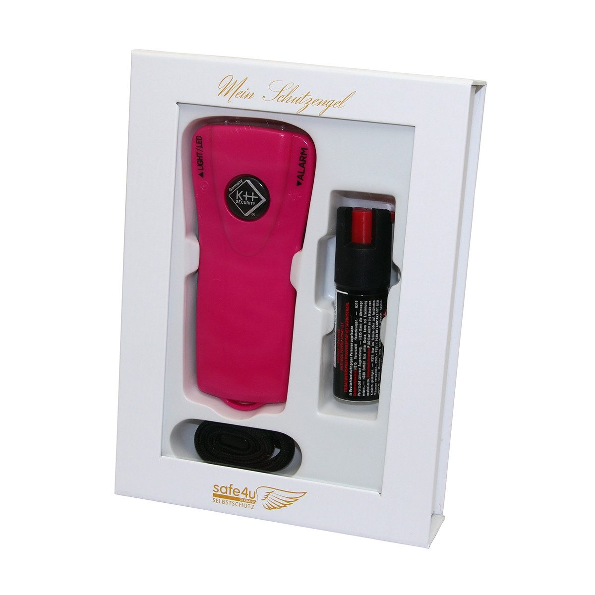 KH Security Marderspray Alarm-Taschenlampe (Magenta) + Pfefferspay, Reichweite von bis zu 5 Metern
