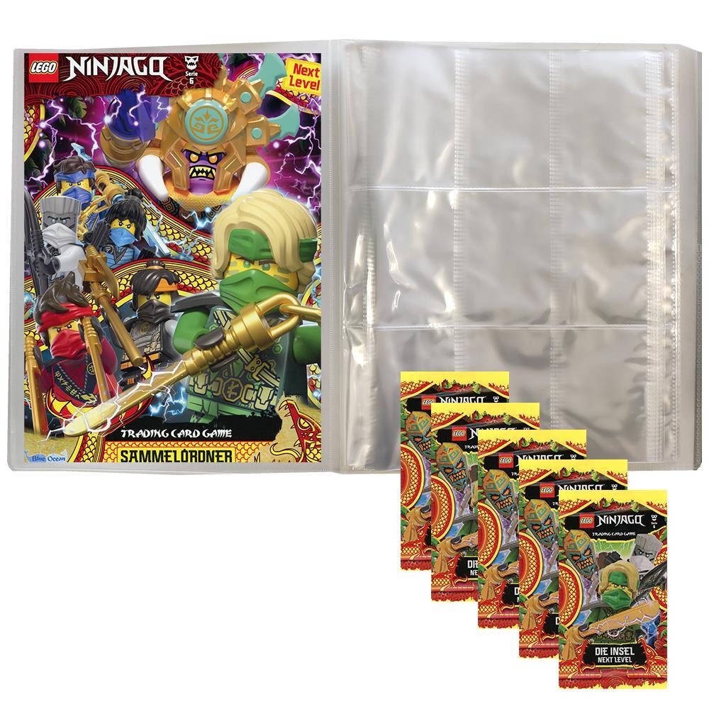 Blue Ocean Sammelkarte LEGO Ninjago 6 NEXT LEVEL Cards - 1 Leere Sammelmappe + 5 Booster