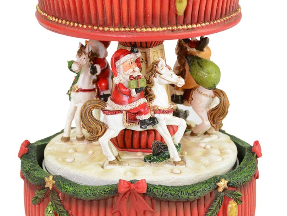 RIFFELMACHER & WEINBERGER Spieluhr "Karussell mit Weihnachtsmann und Pferden" 11 x 17 cm 70895 -